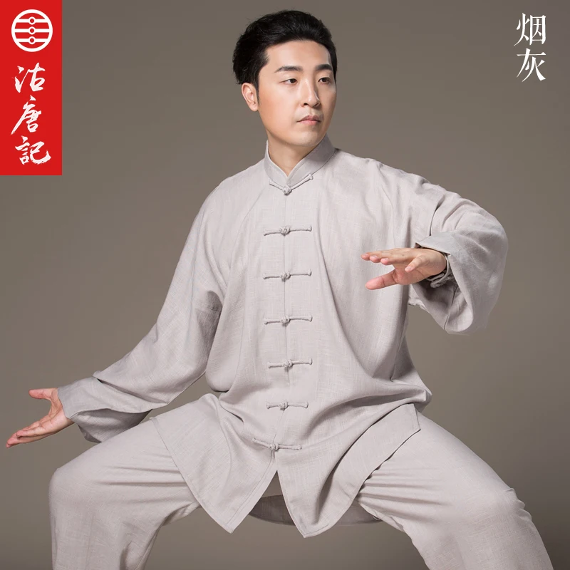 Льняная форма Taiji для бокса осенняя одежда тренировок в Военном Стиле костюм
