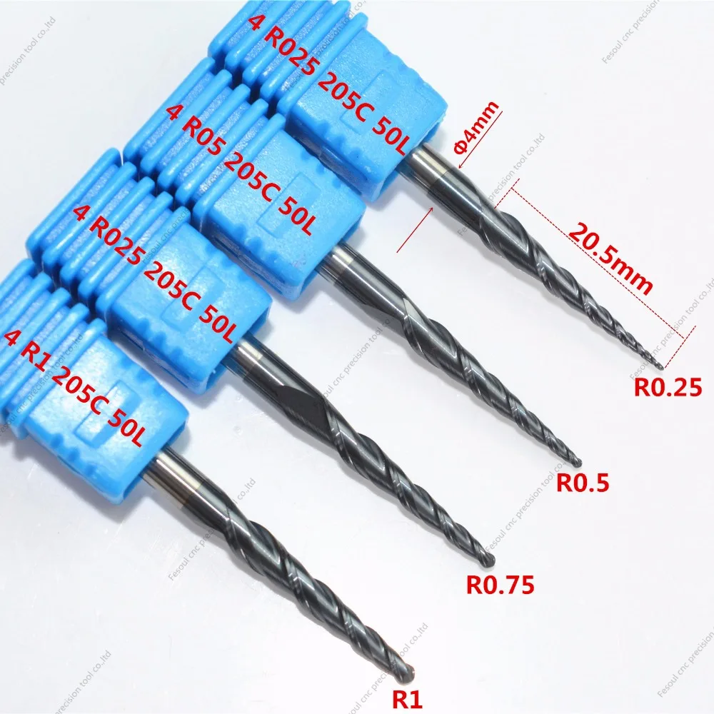 Бесплатная доставка 4 мм хвостовик HRC55 твердосплавные 2 канавки TiALN покрытием