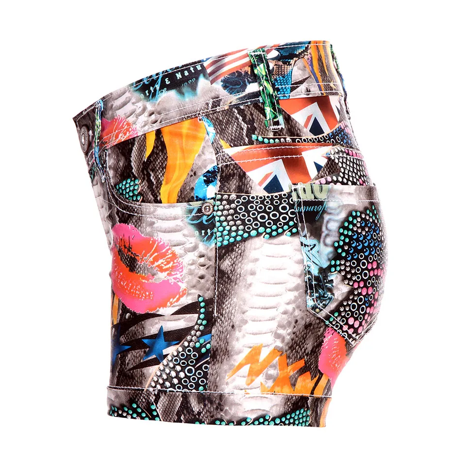 Случайные Упругие Джинсовые Шорты Женщин Старинные Заниженной Талией Стретч