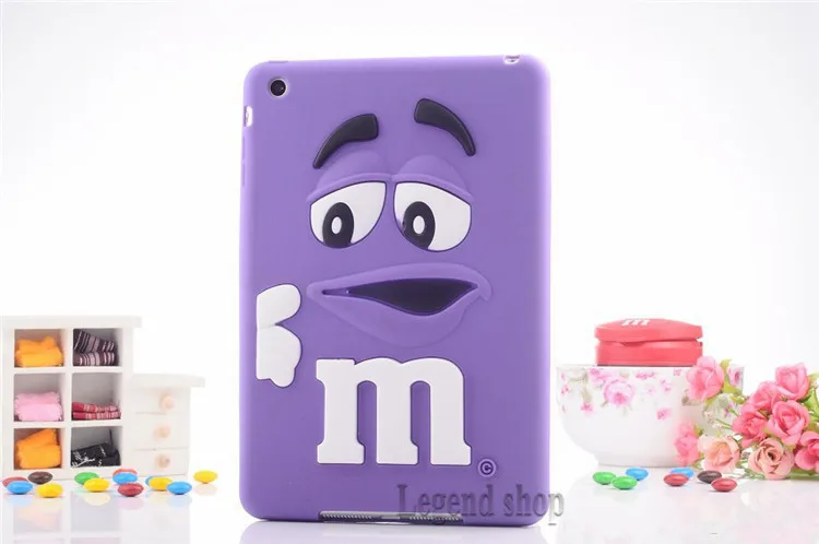 For ipad mini Chocolate Case Cute M&ampM Rainbow Bean Soft silicone back cover capa para fundas Free shipping | Компьютеры и офис