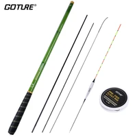 goture 3m 7 2m ultra light carbon telescopic stream hand fishing rod hook line and float set with top spare three tips