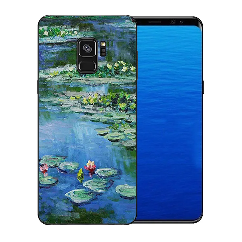 5.8&quot for Samsung Galaxy S9 Clear Silicone Cases Van Gogh Pattern Luxury Coque Soft DIY Cover |