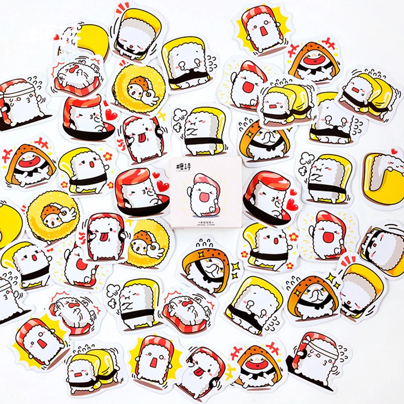 

XINAHER 45pcs/lot cute Japanese sushi paper sticker decoration stickers DIY for craft diary scrapbooking planner label sticker