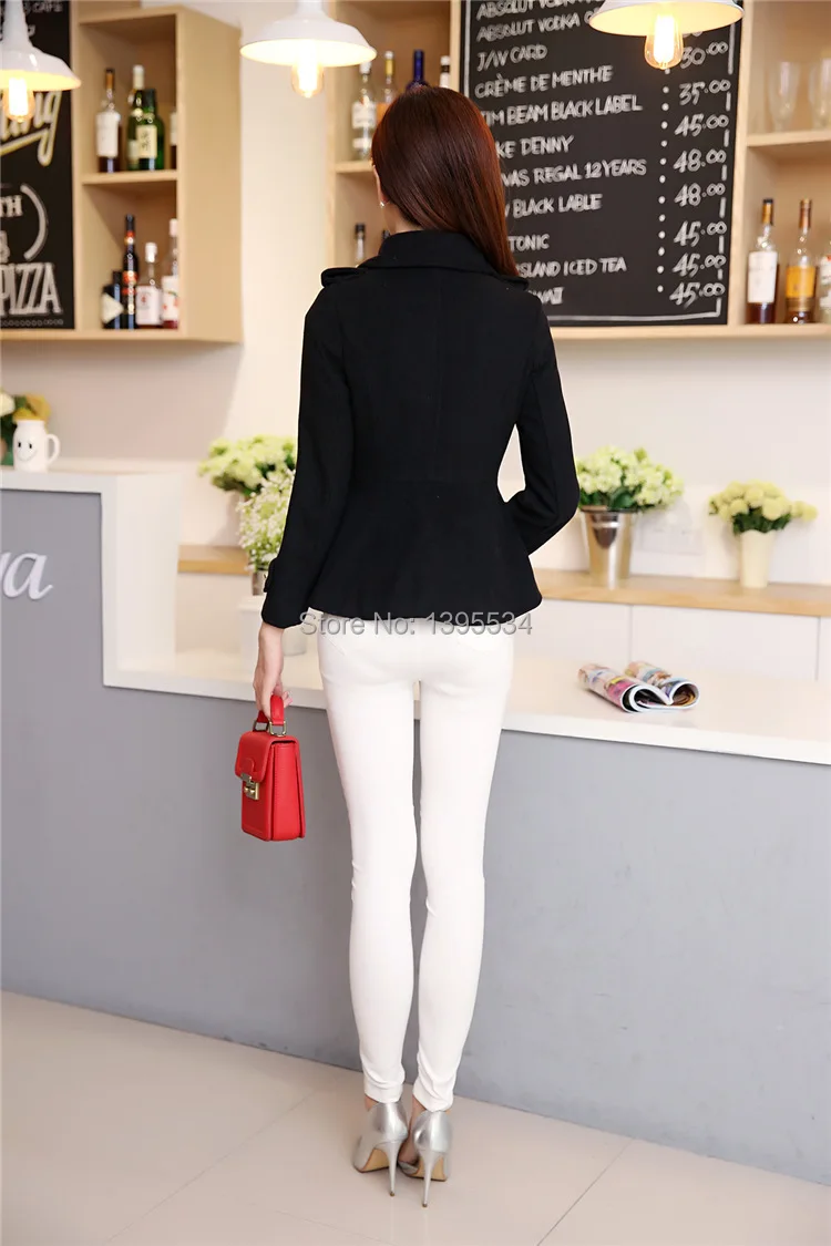 Fashion 2014 autumn Winter Coat Woemn Female Warm Long Sleeve Woollen Overcoat Trench Wool Coats 4369#NEW |