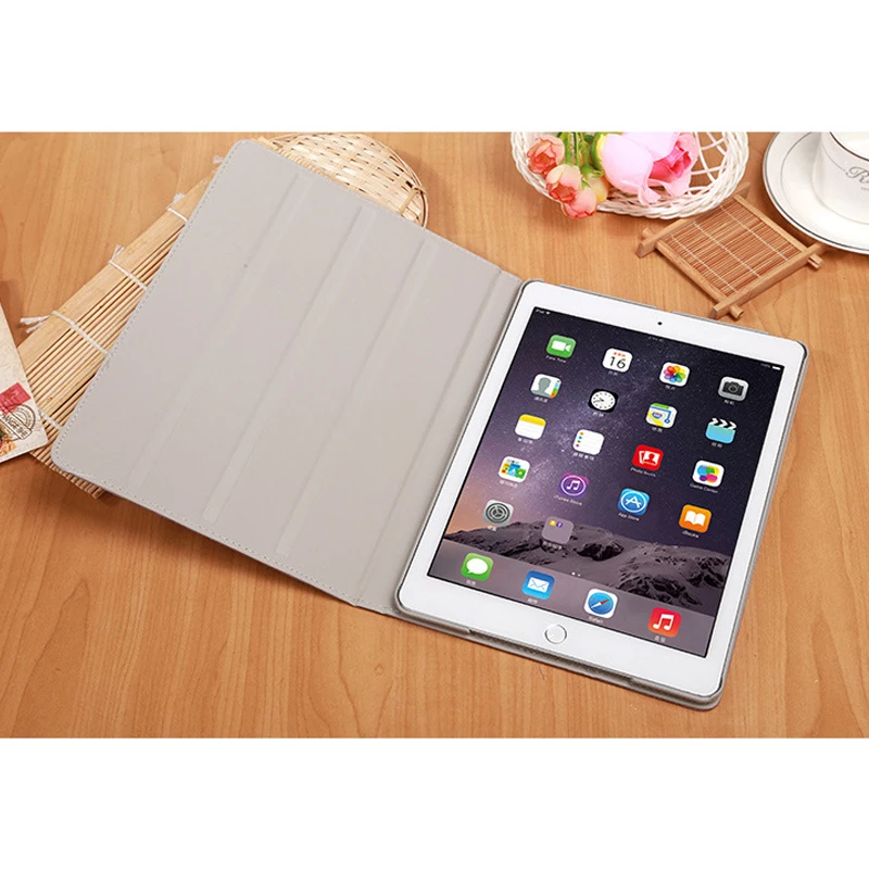 Для iPad 9 7 2017 чехол тонкий смарт PU кожа рукав для дюймов 2018 модель мультфильм Folio Stand