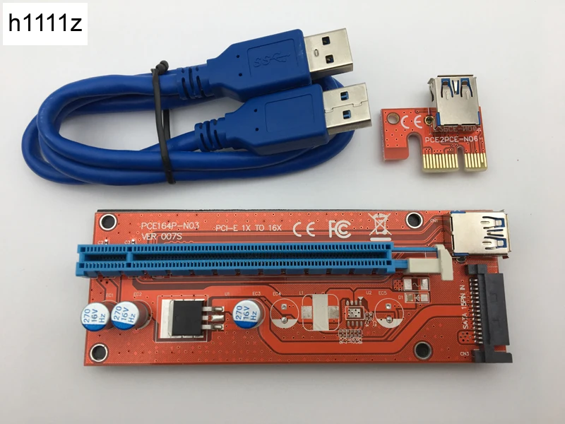 Красный VER007S 0 6 M PCI E 1X до 16X Райзер карта расширения Express адаптер USB 3 кабель 15Pin SATA