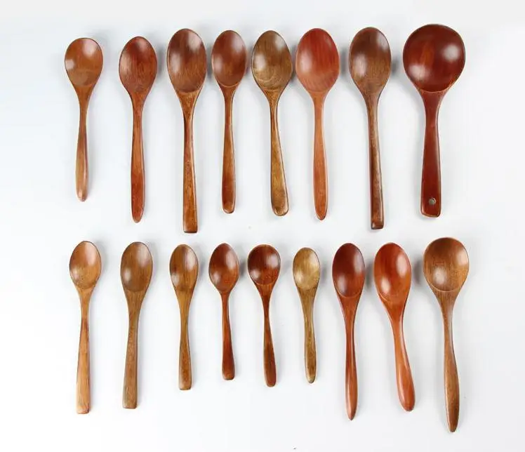 

Eco-friendly natural wooden spoon teaspoon tableware milk honey spoon soups coffee tea scoop kitchen baby dinnerware SN1967