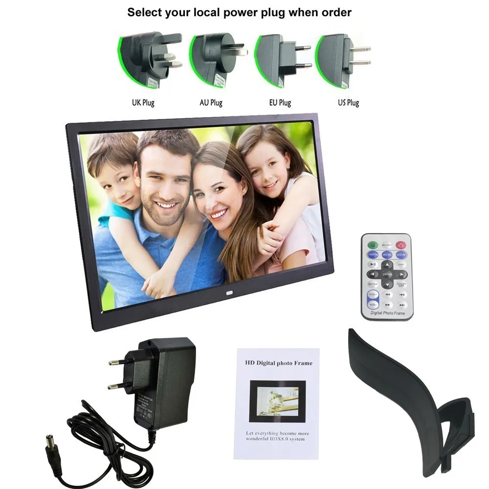 LieDao 15.6 Inch Digital Photo Frame LED Backlight HD 1280*800 Electronic Album Full Function Music Video Good Gift | Электроника