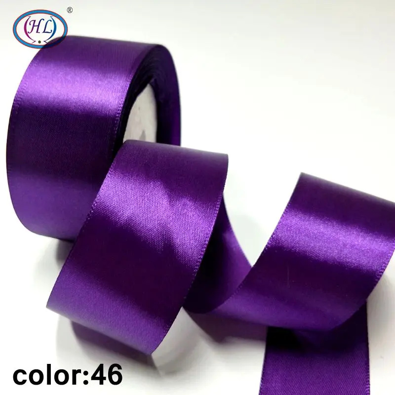 HL 6/10/15/20/25/40/50 мм 25 ярдов атласными лентами DIY искусственный шелк розы поставки шитье ручной работы аксессуары Материал - Цвет: color 46