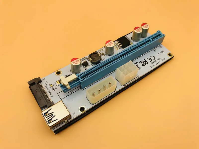 Новинка PCI E Express Riser 3в1 SATA 4Pin 6Pin Power USB 3 0 1x to 16x Card для BTC Antminer Miner|Платы расширения| |