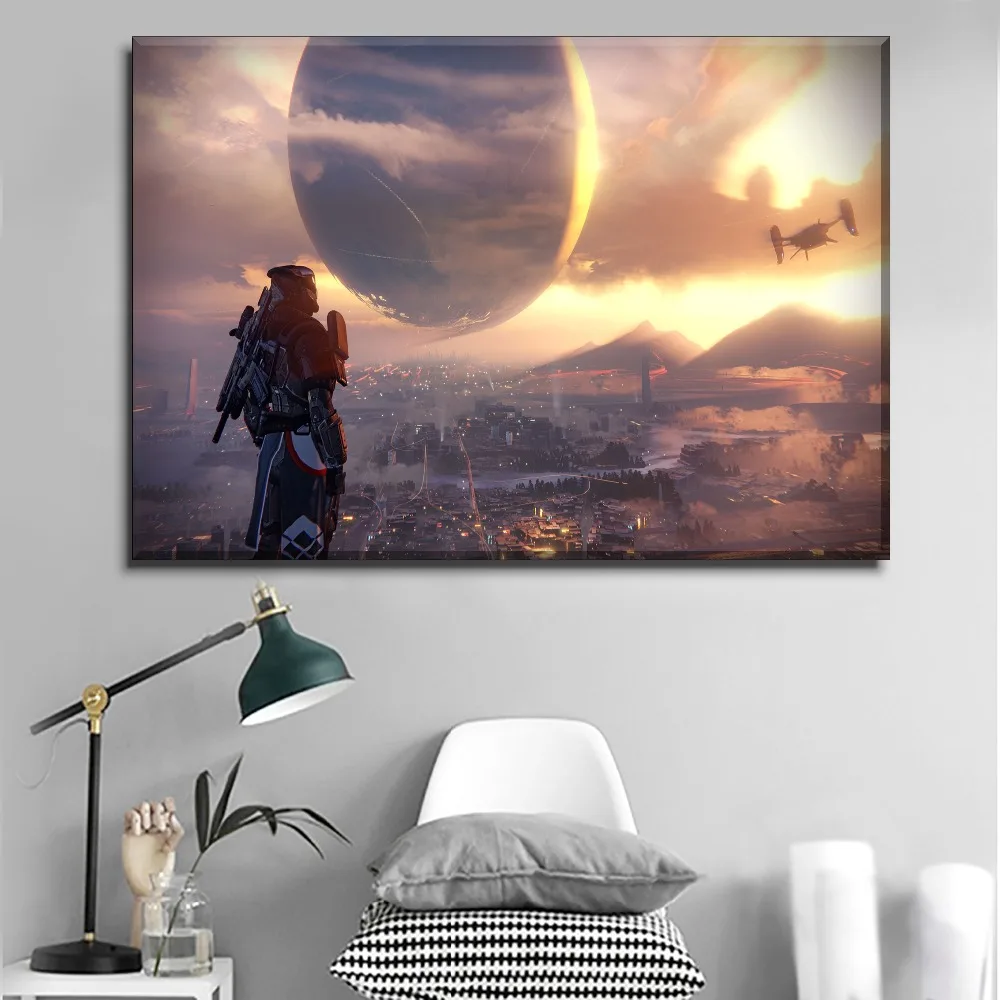 1 панель городская планета научная фантастика игра Destiny плакат Современная