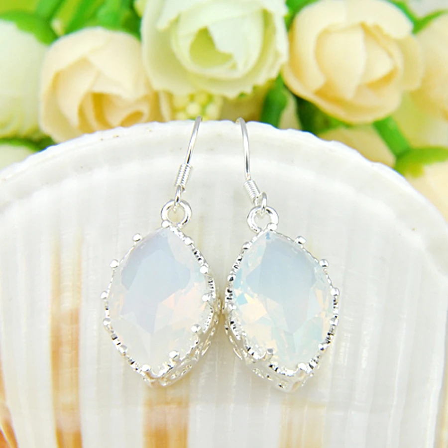 Топ ювелирные изделия акции Классическая лунный камень серьги Модные женские