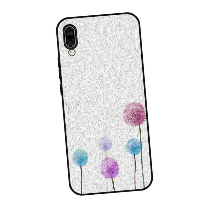 N460 Watercolour Flower Cool Black Silicone Case Cover For Huawei Honor 6A 6C 6X 7C 7X 8 Lite Pro |