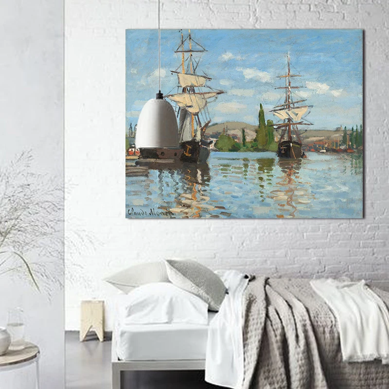 Рисуй по номеру Wall art живописи номерам лодка Закат гостиная спальня украшения