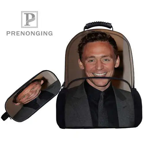 Рюкзаки tom-hiddleston на заказ 17 дюймов сумки для ручек с 3D принтом школьные женщин и