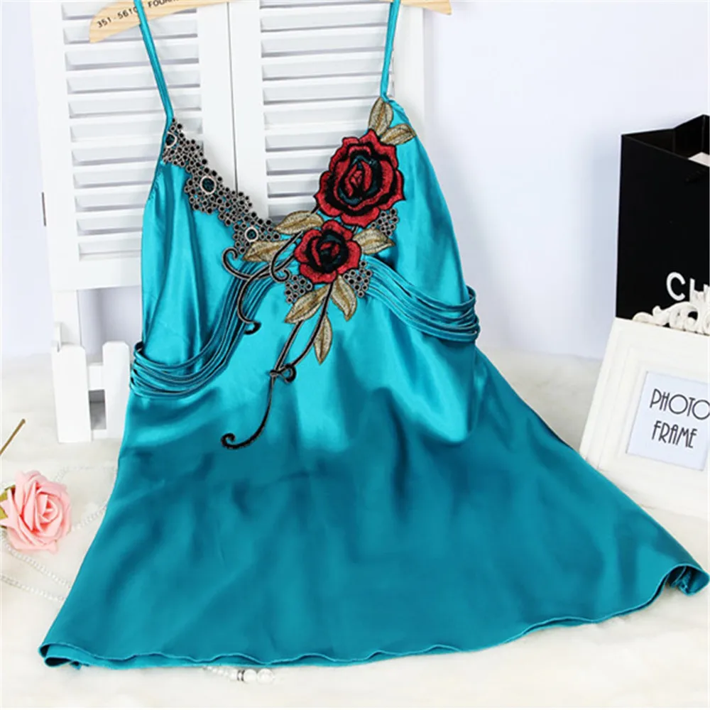 Романтический Для женщин Дамы атласные рождественские платья одежда для сна