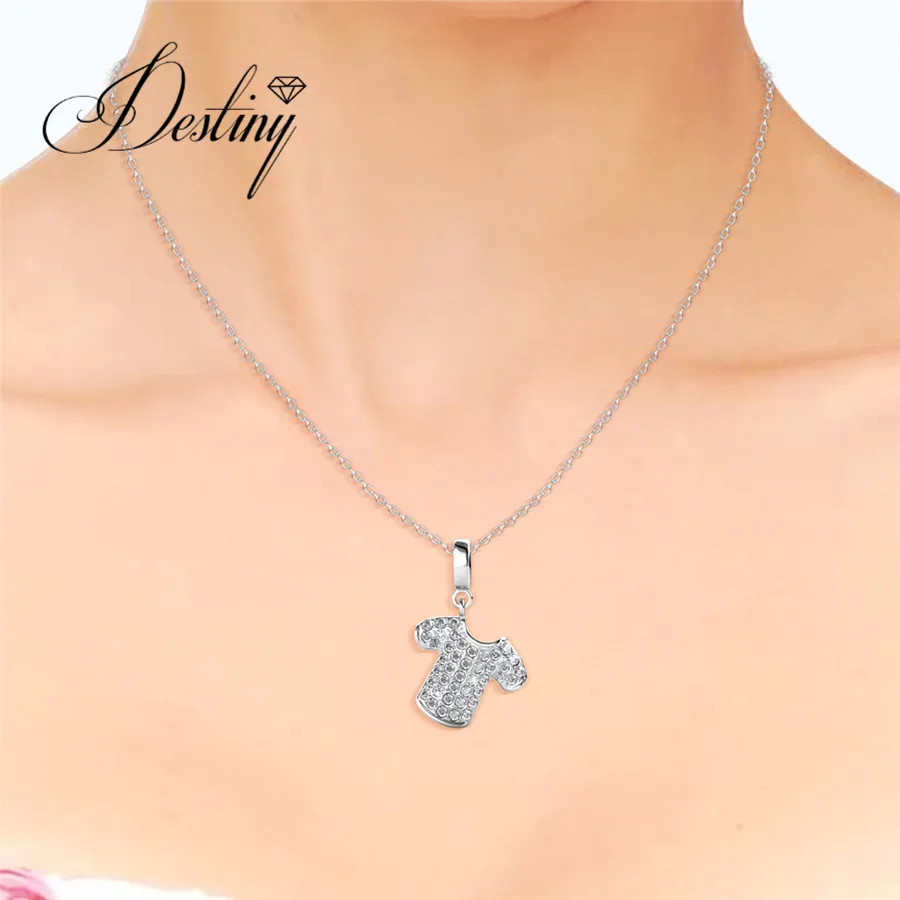 Destiny Jewellery Милая футболка небольшой кулон украшен стразами от Сваровски jewelry