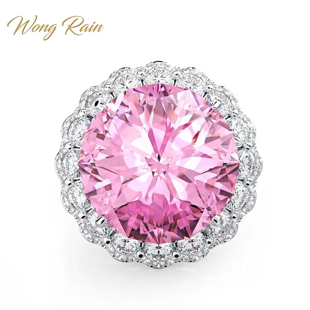Wong Rain Vintage 100% Серебро 925 пробы розовый сапфир драгоценный камень Обручальное