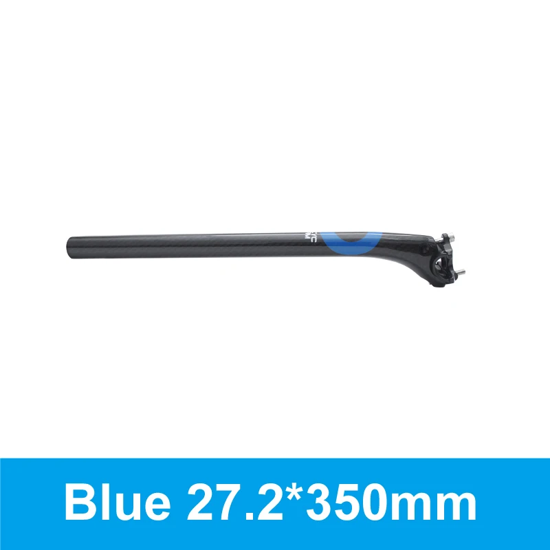 Blue 27.2X350mm Ультралегкая супер сила MTB велосипед или для шоссейного велосипеда, углеродный руль для велосипеда параллельно седлодержателях Запчасти 27,2/30,8/31,6*350/400 мм - Цвет: Blue 27.2X350mm