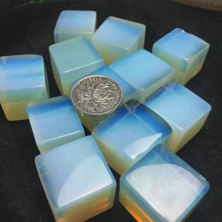 

1000g Pretty glass tumbled stones opalite polished stones for Exports