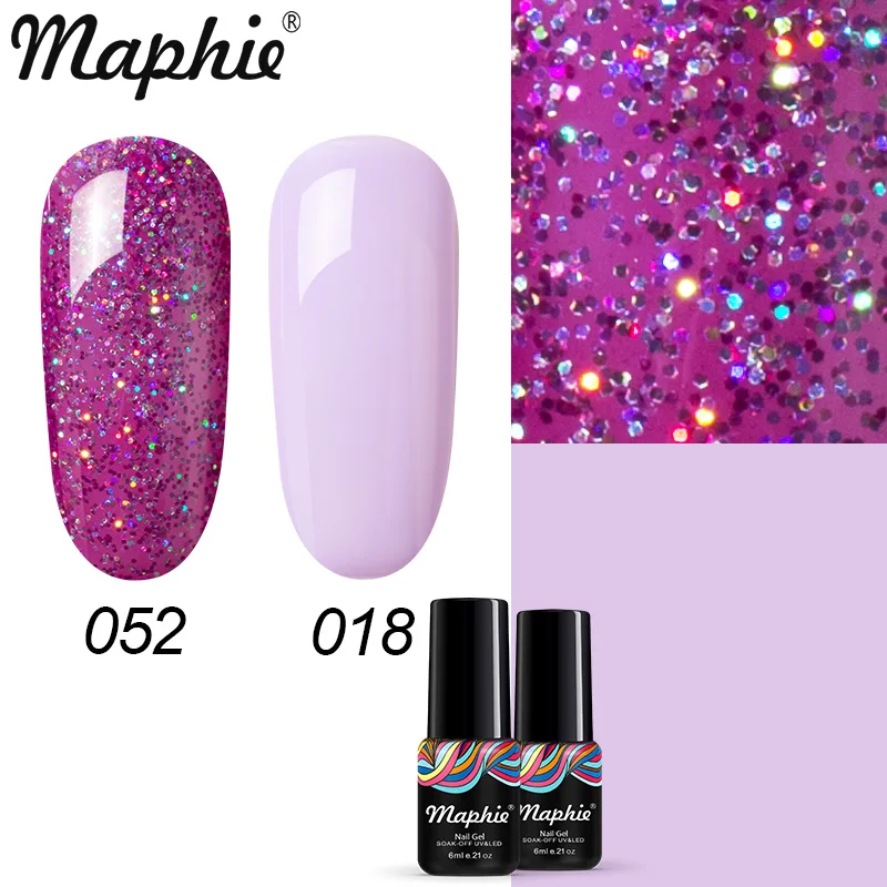 8 Maphie 2 шт/набор гель-лака для ногтей Блестящий цветной гель нужно базовое верхнее покрытие излечивается УФ/Светодиодная лампа 78 цветов на выбор - Цвет: 8