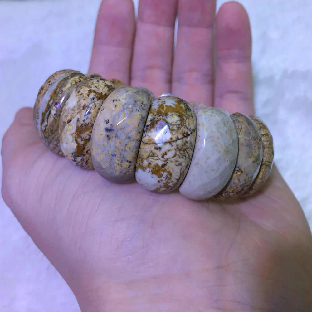 

natural picture jasper stone beads bracelet natural gemstone bracelet for woman for gift wholesale !