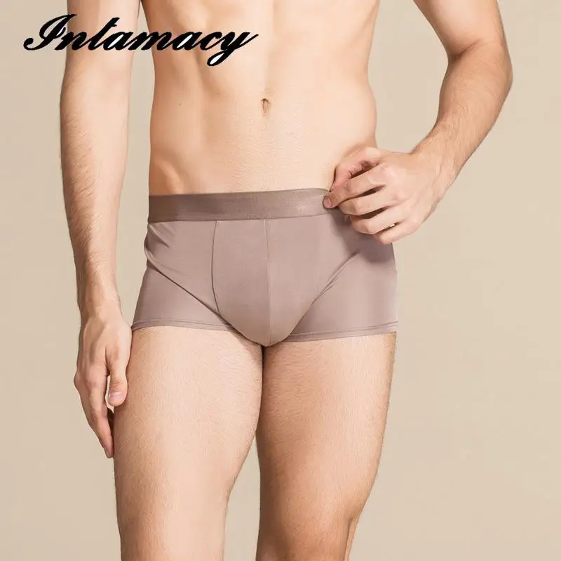 Мужские боксеры из 100% натурального шелка удобные шорты на талии сексуальные с