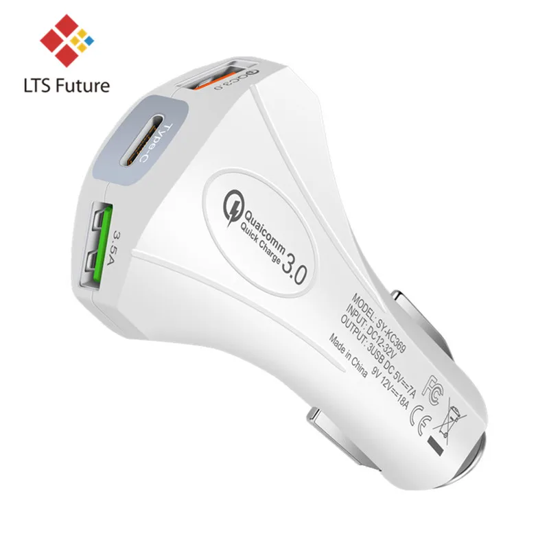 Быстрое Автомобильное зарядное устройство Type-C QC 3 0 USB-зарядные устройства