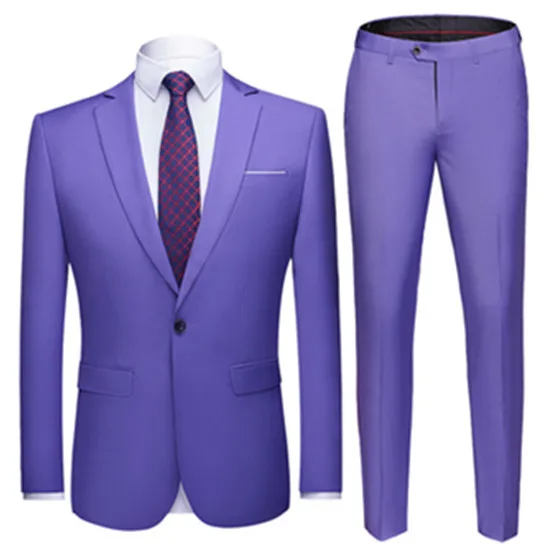 2pieces set zi luo Модные мужские деловые повседневные бутиковые комплекты из 3 предметов/мужской однотонный Блейзер Куртка пальто жилет брюки жилет - Цвет: 2pieces set zi luo