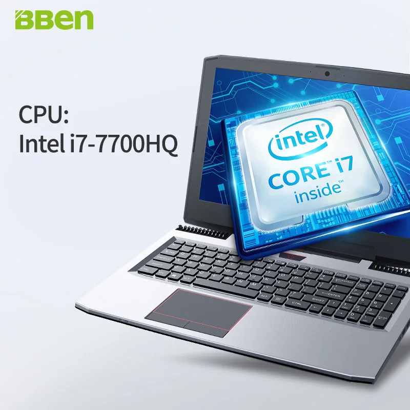 Ноутбук BBEN G16 ноутбук i7 7700HQ 15 6 дюймовый игровой шустрый 32 ГБ ОЗУ + 512 SSD 2 ТБ HDD экран
