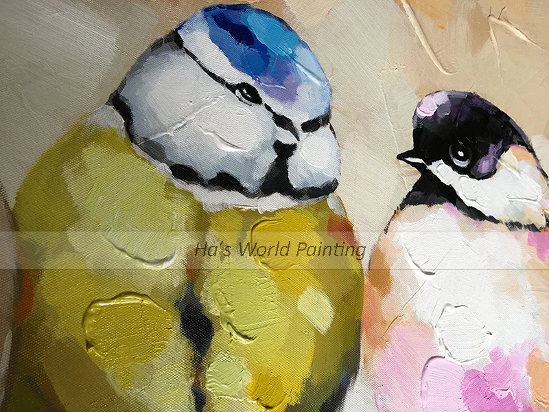 Animal Wall Art parrots birds Abstract animal Hand Painted Oil Painting On Canvas Home Decor Picture For Living room bedroom | Дом и сад