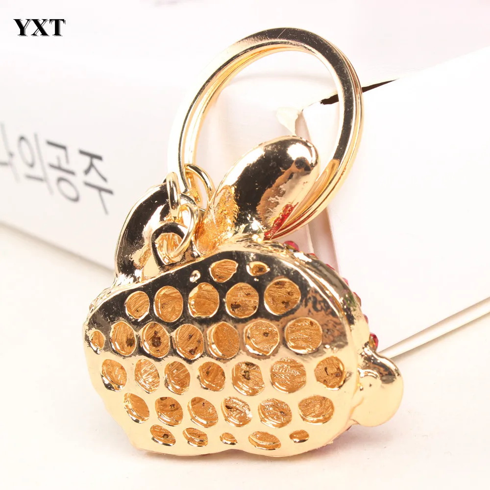 

Red Rabbit Keyring Creative Lovely Fashion Charm Rhinestone Crystal Pendent Purse Bag Key Chain Girl Friend Lover Gift