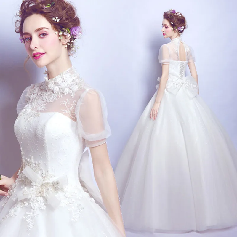 SOCCI Weekend 2018 винтажное свадебное платье с высоким воротом Vestidos De Noiva Милое