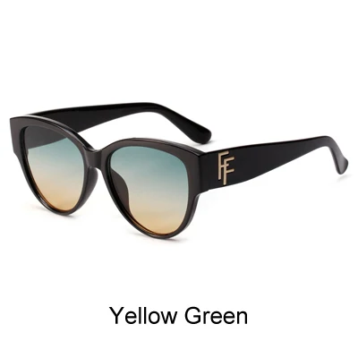 Yellow Green Ralferty, роскошные женские солнцезащитные очки "кошачий глаз", женские, фирменный дизайн, UV400 покрытие, солнцезащитные очки, Ретро стиль, градиентные оттенки, Oculos X1323 - Цвет линз: Yellow Green