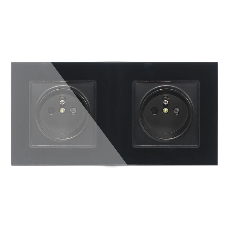 Mobu Новые поступления 16 А французский стандарт 2 Gang Wall Electric / Power Double Socket Plug панель