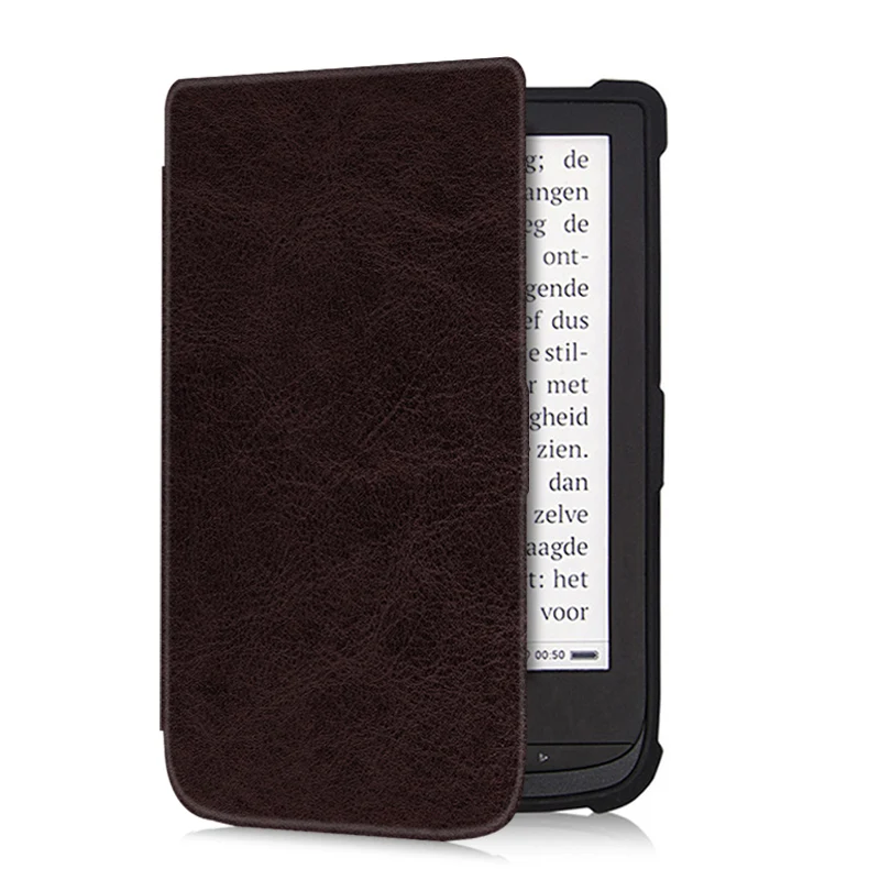 Деловой мягкий чехол AroitaTPU для Pocketbook basic lux 2/Touch Lux4/616/627/632 электронная книга с автоматическим пробуждением/спящим режимом - Цвет: Dark brown
