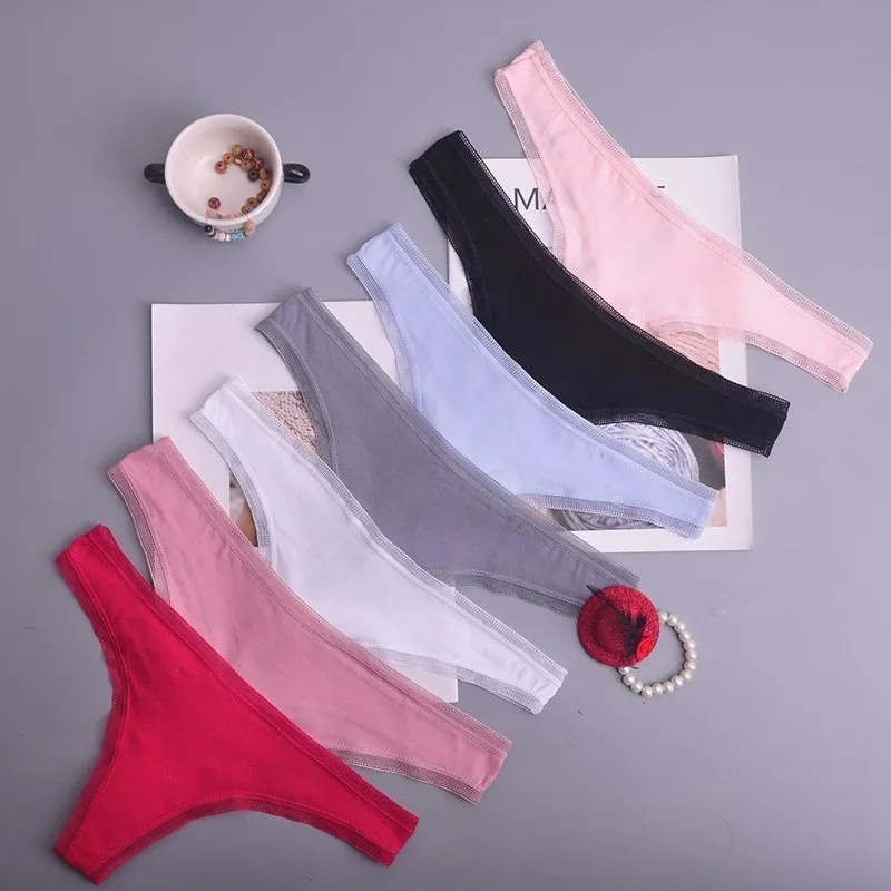 ac108random Cotton Thong Women's Panties Underwear Women Lace Soft Briefs Sexy Lingerie low Waist lingerie g-string 1pcs/Lot ac127 - Цвет: ac108random