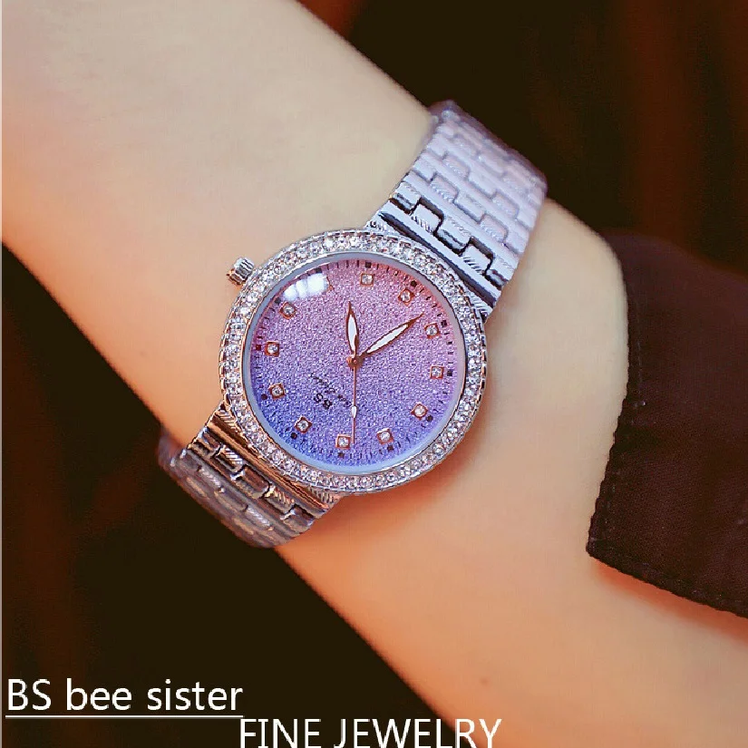 Роскошные женские часы с цветным циферблатом и бриллиантом браслет шармом для