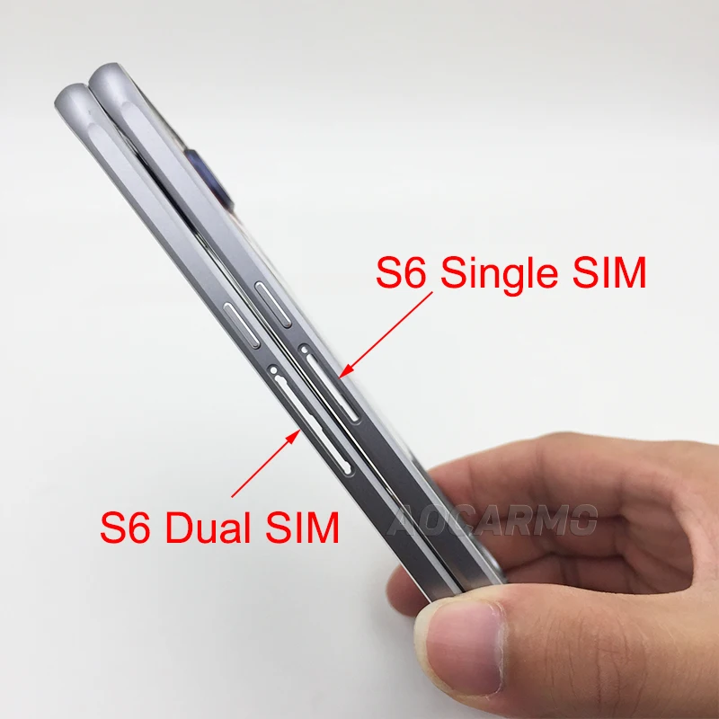 Сменный корпус Aocarmo с рамкой средней рамы для Samsung Galaxy S6 Edge G925 одним/двумя слотами
