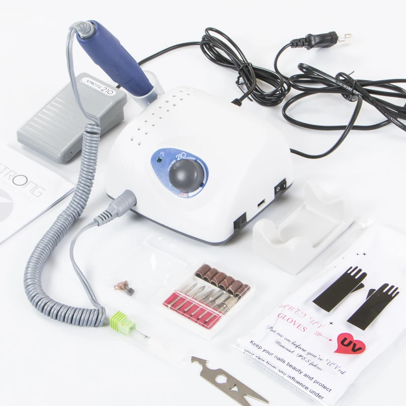 Электрическая маникюрная дрель и аксессуары для ногтей 65 Вт мощный блок