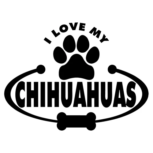Виниловая наклейка на зеркало заднего вида с надписью I Love My Chihuahuas Paw Bone|Наклейки