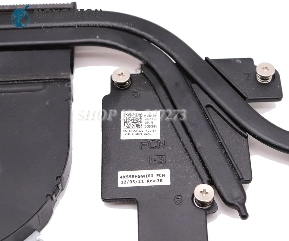 Радиатор NOKOTION для ноутбука Dell XPS 15z L511z радиатор охлаждения с радиатором 0G5GGV G5GGV |