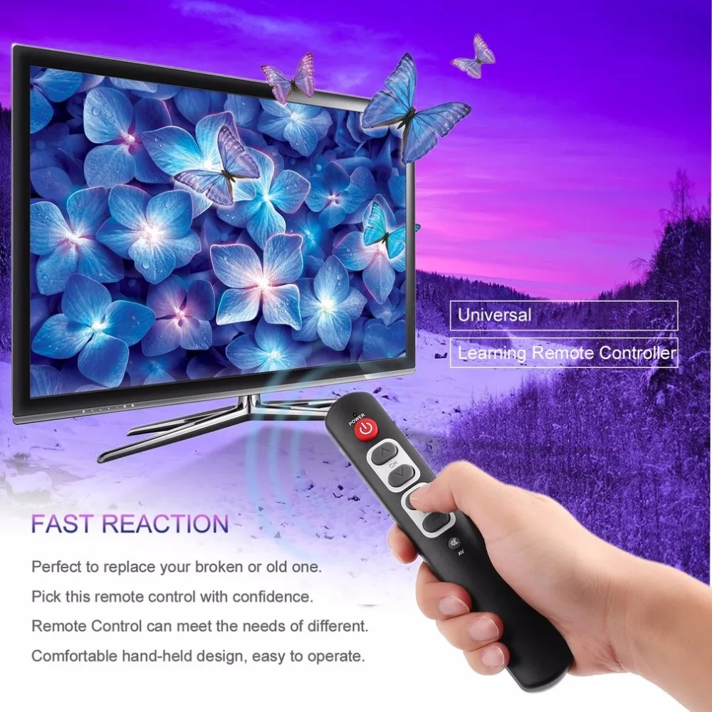 Universal 6 Keys Learning Remote Control with Big Buttons Wireless Controller Unit Replacement for TV STB DVD HIFI | Электроника