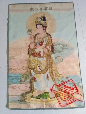 

Тибетский буддийский миниатюрный вышитый Гуань шиинь Бодхисаттва Tangka