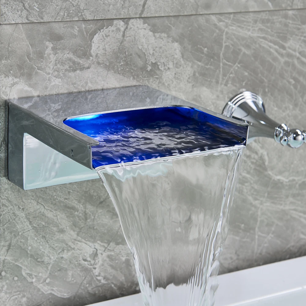Uythner Black Bronze/Chrome Bathtub Faucet Mixer Basin Tap Wide Spout Waterfall Tub Bathroom Hot And Cold Water | Обустройство дома