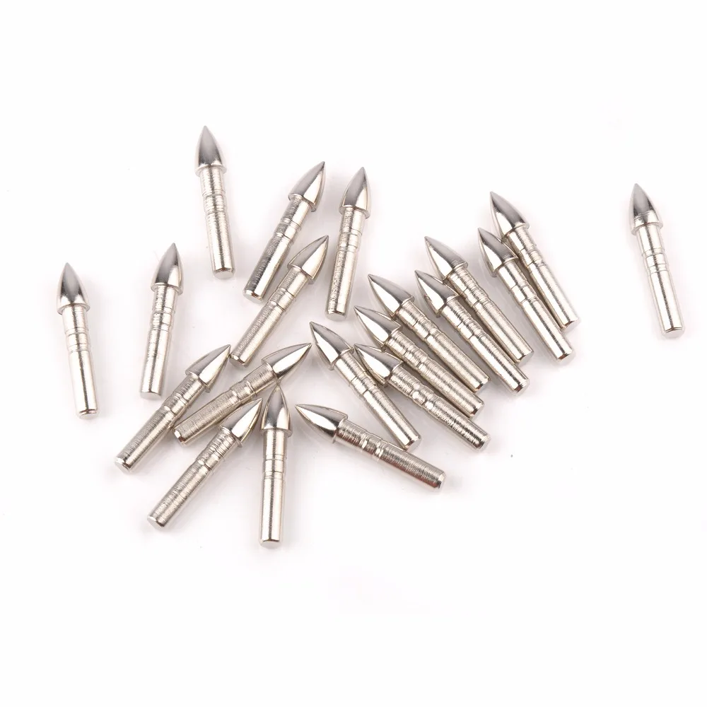 20/40/100pcs Arrow Heads Target Point OD 7mm Stainless Steel Arrowheads Carbon Arrows Tips for Shooting Hunting | Спорт и