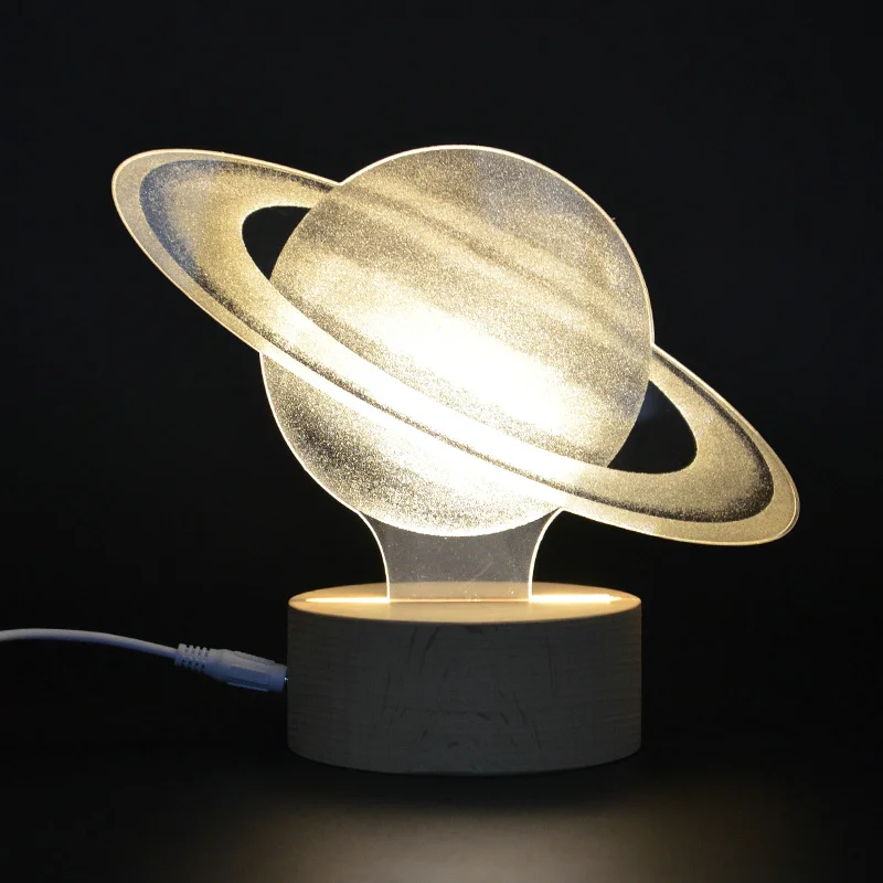Ночник Saturn Design DC5v для детской спальни 3D иллюзия креативное Рождественское