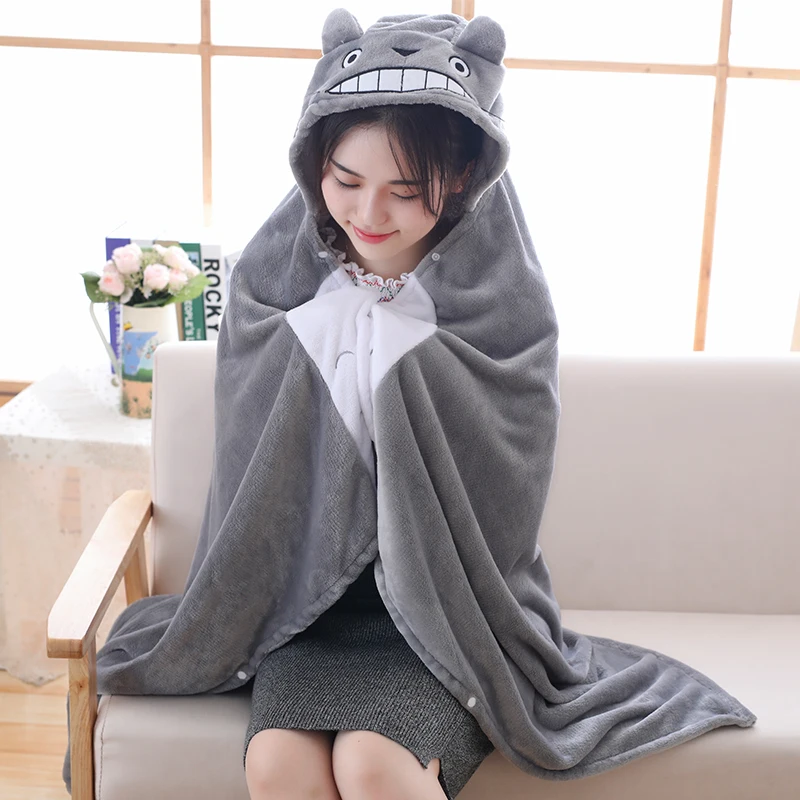 

Totoro Plush Toy Stuffed Cloak blanket air conditioning blanket mantys cape Gifts for Kids Girls