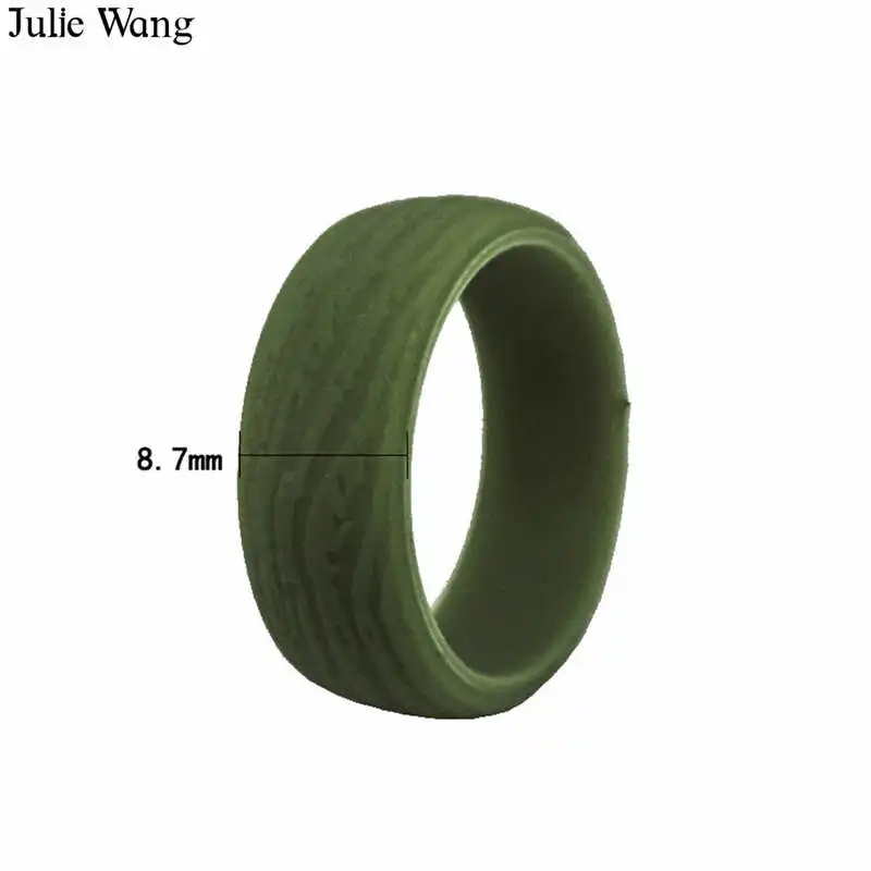 Julie Wang, 5 шт., 8,7 мм, дерево, силикон, мужское кольцо, смешанные, 5 цветов, модные, вечерние, для спорта, свадьбы, вечеринки, подарок, Коктейльные кольца