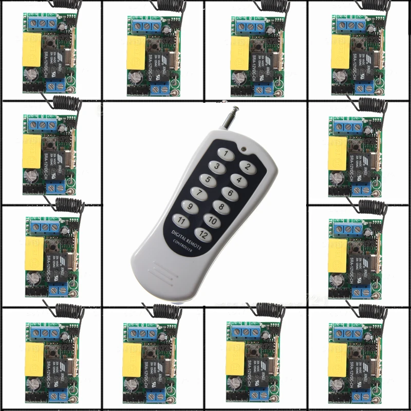 220V 10A 315 MHZ-433 MHZ RF Беспроводная система дистанционного управления 20-200M 1
